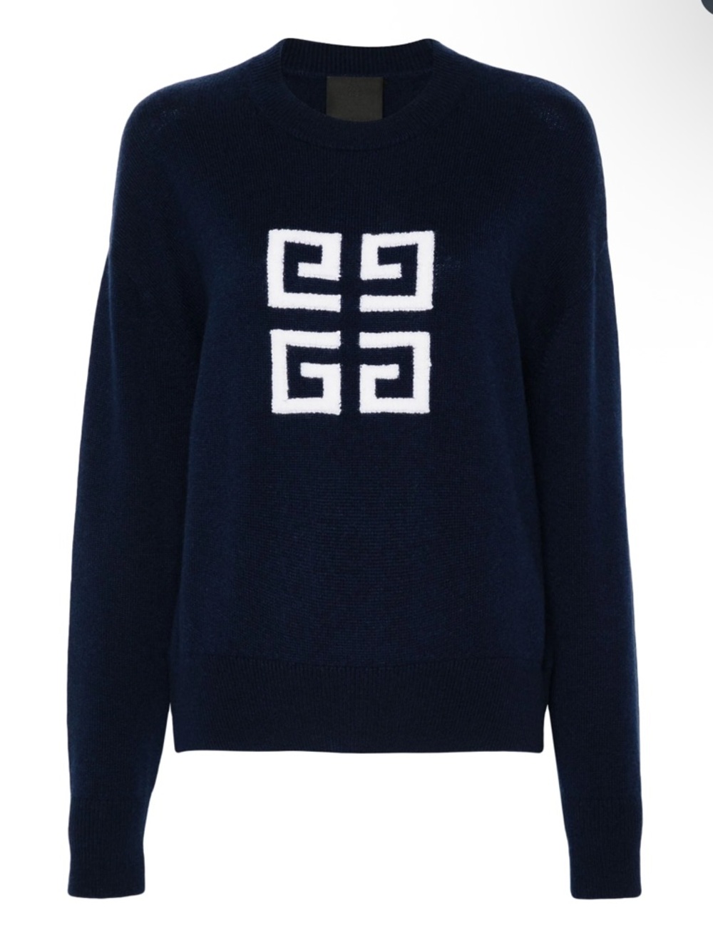 Givenchy Navy Blue 4G cashmere jumper